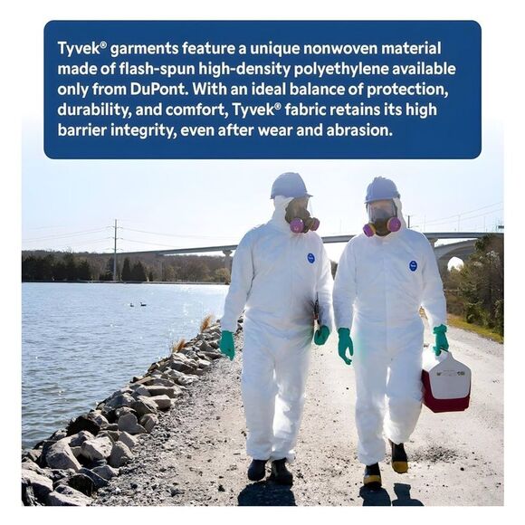 DuPont Tyvek 400 Pullover Hood, White, Universal, 100-Pack - Picture 3 of 5